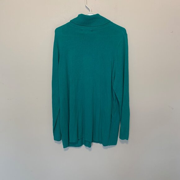 JESSICA LONDON GREEN TURTLENECK RAYON/CASHMERE SWEATER SIZE 18/20 NWT - Picture 3 of 7